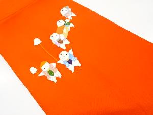 塩瀬手描き御所人形模様名古屋帯